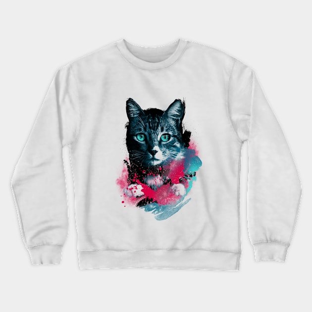 Galaxy Cat Crewneck Sweatshirt by Pescapin